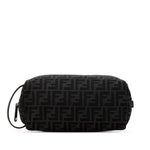 Fendi Black Canvas Leather Clutch Bag Pouch (Pre-Owned)