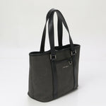 Bvlgari Black Gray Leather Coated Canvas Handbag (Pre-Owned)