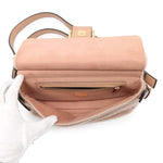 Fendi Baguette Pink Beige Leather Handbag Shoulder Bag (Pre-Owned)