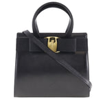 Salvatore Ferragamo Black Leather Handbag (Pre-Owned)