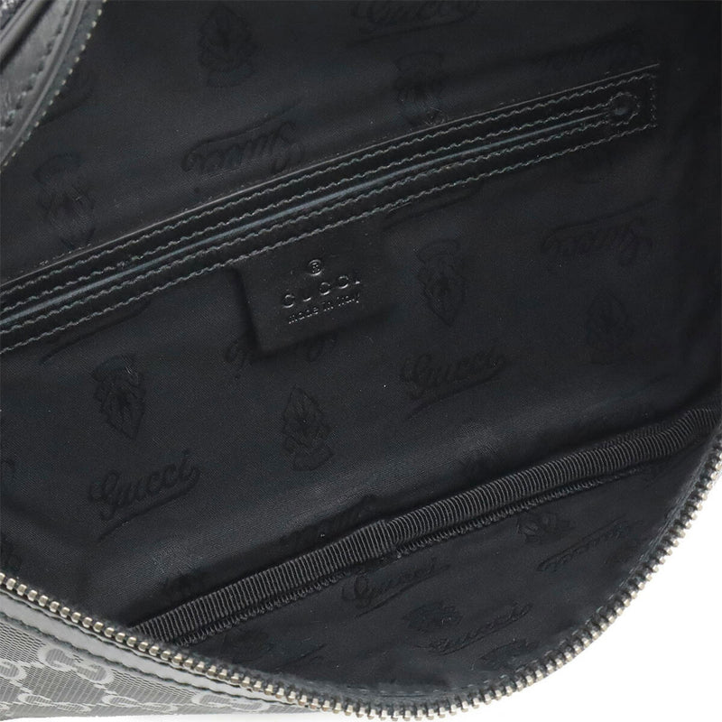 Gucci Black Coated Canvas Leather Fanny Pack Pouch (Pre-Owned)