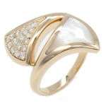 Bvlgari Clear White Mother Of Pearl Pink Gold (18K) Band Ring (Pre-Owned)