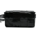 Bottega Veneta Black Leather Fanny Pack Sling Bag