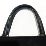 Salvatore Ferragamo Black Nylon Leather Handbag Tote Bag (Pre-Owned)