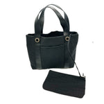 Bvlgari Black Canvas Leather Handbag Tote Bag (Pre-Owned)