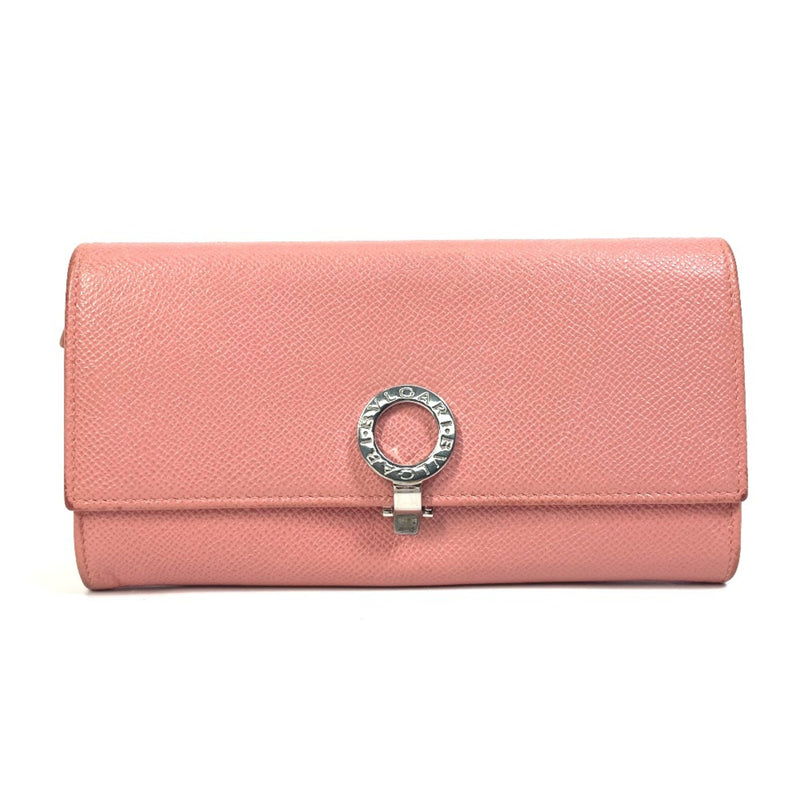 Bvlgari Pink Leather Long Wallet (Bi-Fold) (Pre-Owned)