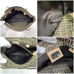 Fendi Beige Brown Canvas Leather Tote Bag (Pre-Owned)