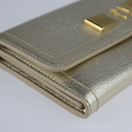 Salvatore Ferragamo Champagne Gold Leather Wallet (Bi-Fold) (Pre-Owned)