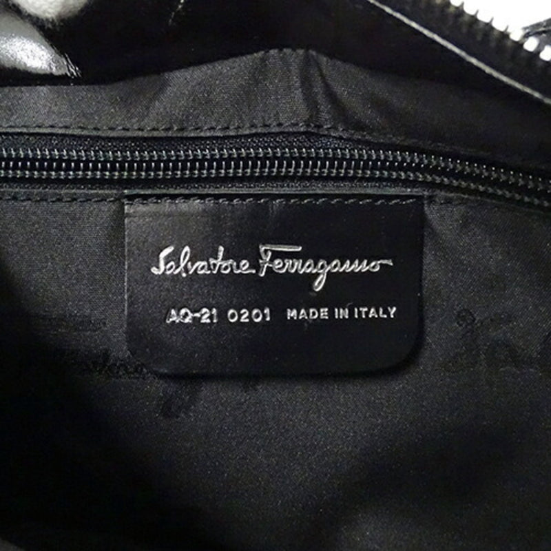 Salvatore Ferragamo Black Canvas Shoulder Bag (Pre-Owned)