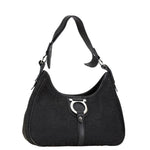 Salvatore Ferragamo Black Canvas Leather Handbag (Pre-Owned)