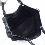 Salvatore Ferragamo Black Nylon Patent Leather Handbag (Pre-Owned)