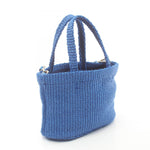 Jimmy Choo Blue Raffia Handbag Tote Bag (Pre-Owned)