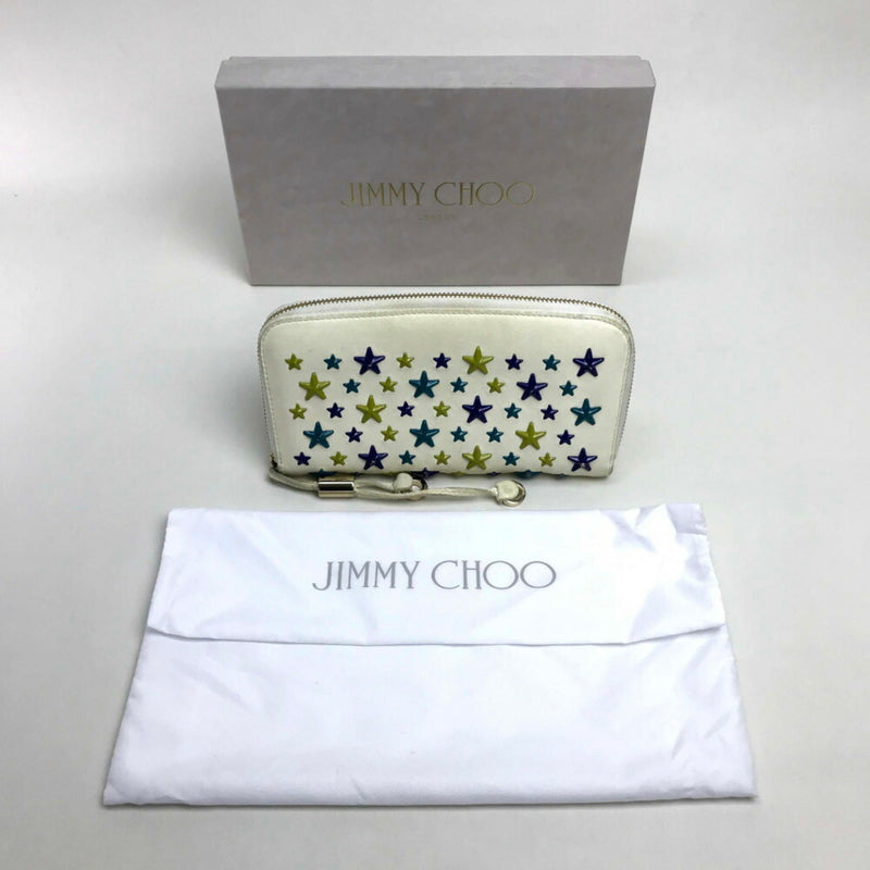 Jimmy Choo Multi-Color Off-White Leather Long Wallet (Bi-Fold) (Pre-Owned)