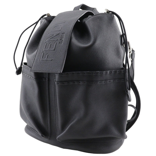 Fendi Black Leather Backpack (Pre-Owned)