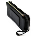 Valentino Garavani Black Fur Clutch Bag Pouch (Pre-Owned)