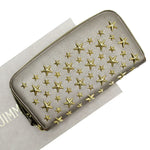 Jimmy Choo Metallic Beige Leather Coin Purse/Coin Case (Pre-Owned)