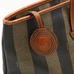 Fendi Black Brown Khaki Brown Pvc Leather Tote Bag (Pre-Owned)