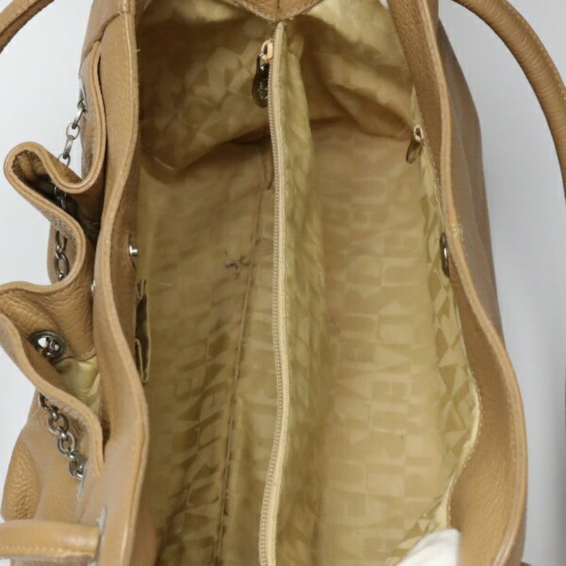 Furla Beige Leather Shoulder Bag Tote Bag (Pre-Owned)