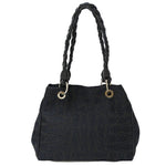 Salvatore Ferragamo Black Canvas Handbag (Pre-Owned)