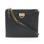 Salvatore Ferragamo Black Leather Shoulder Bag (Pre-Owned)