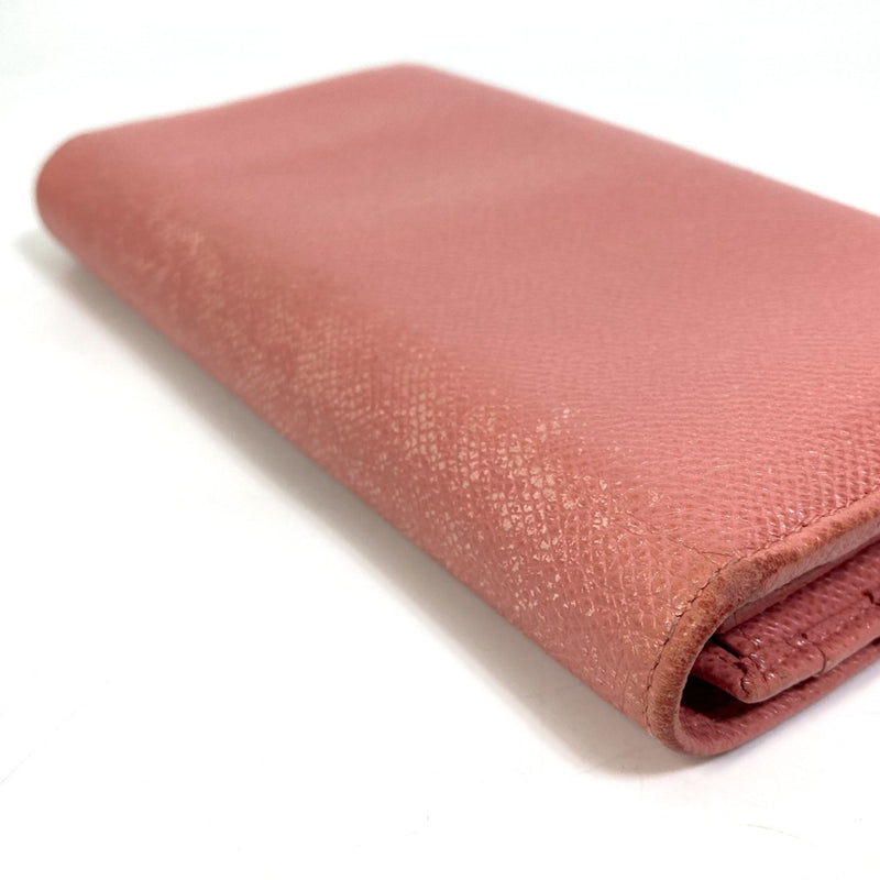 Bvlgari Pink Leather Long Wallet (Bi-Fold) (Pre-Owned)