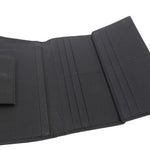 Bvlgari Millerighe Black Leather Long Wallet (Tri-Fold) (Pre-Owned)