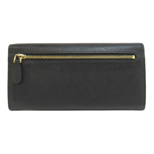 Prada Black Leather Long Wallet (Bi-Fold) (Pre-Owned)