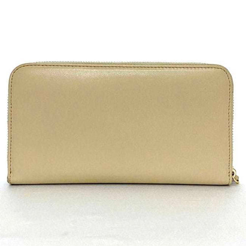 Fendi Beige Leather Long Wallet (Bi-Fold) (Pre-Owned)