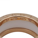 Bvlgari Pink Gold White Ceramic Pink Gold (18K) Band Ring (Pre-Owned)