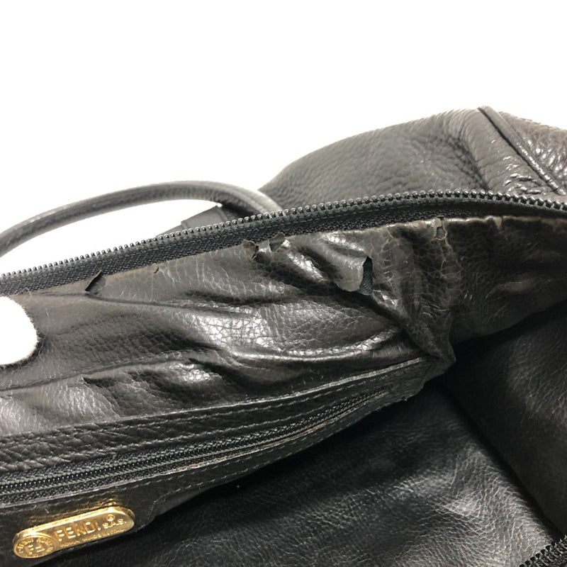 Fendi Black Leather Boston Bag (Pre-Owned)