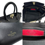 Valentino Garavani Black Leather Handbag Shoulder Bag (Pre-Owned)