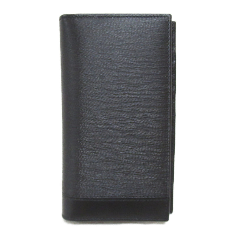 Bvlgari Black Leather Long Wallet (Bi-Fold) (Pre-Owned)