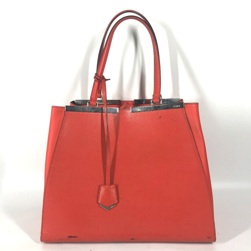 Fendi 3Jours Orange Leather Handbag Shoulder Bag Tote Bag (Pre-Owned)