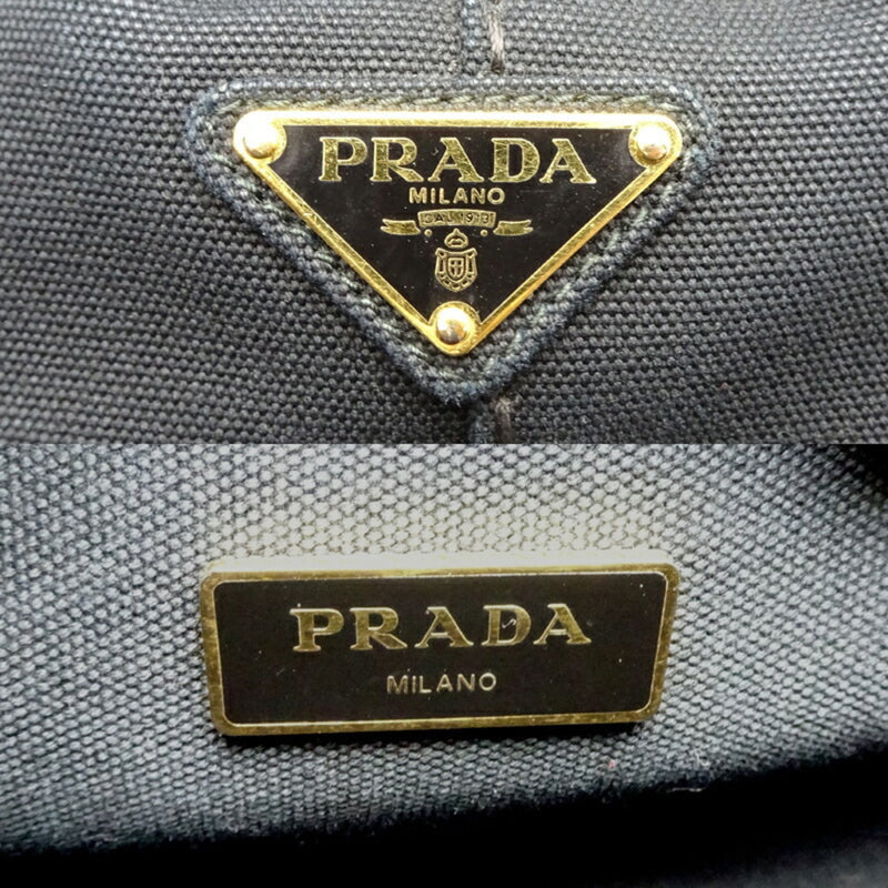 Prada Black Nero Canvas Handbag (Pre-Owned)