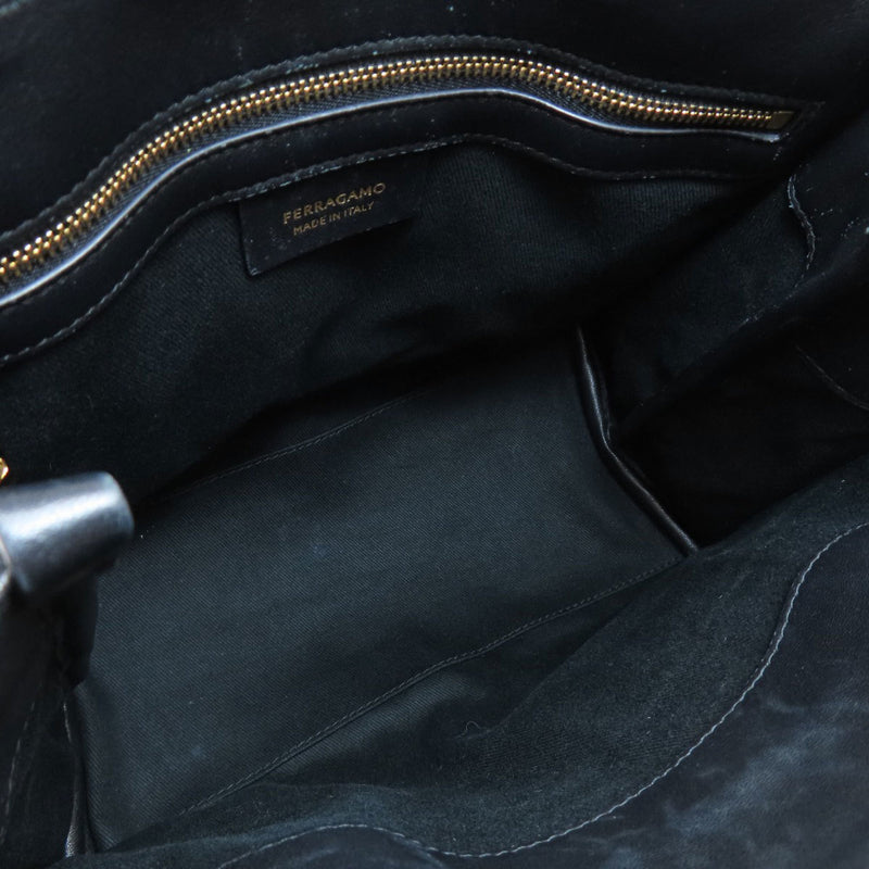 Salvatore Ferragamo Black Canvas Handbag (Pre-Owned)