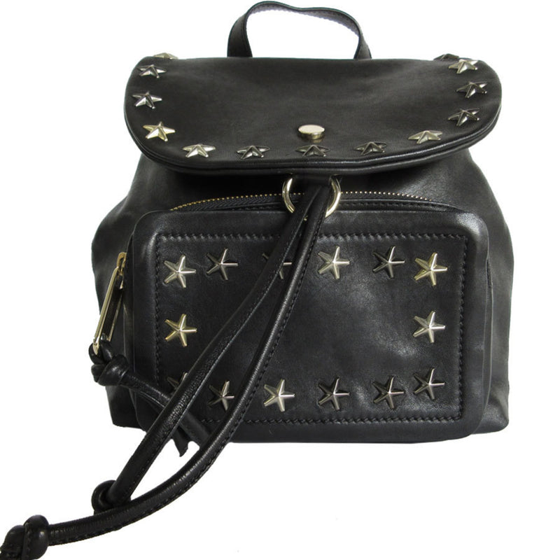 Jimmy Choo Black Leather Canvas Backpack (Pre-Owned)