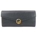 Fendi Black Leather Coin Purse/Coin Case (Pre-Owned)