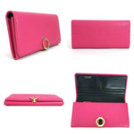 Bvlgari Pink Leather Long Wallet (Bi-Fold) (Pre-Owned)