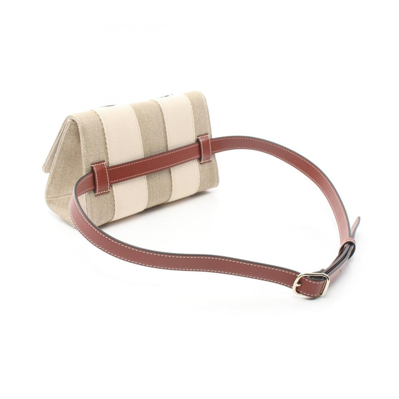 Chloé Beige Brown White Fabric Leather Fanny Pack