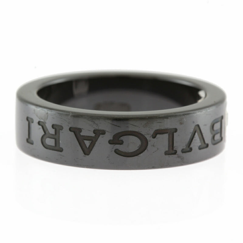 Bvlgari Black Ceramic White Gold (18K) Band Ring (Pre-Owned)