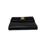 Salvatore Ferragamo Black Leather Wallet (Tri-Fold) (Pre-Owned)