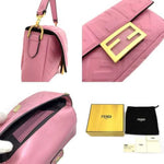 Fendi Baguette Pink Leather Shoulder Bag (Pre-Owned)