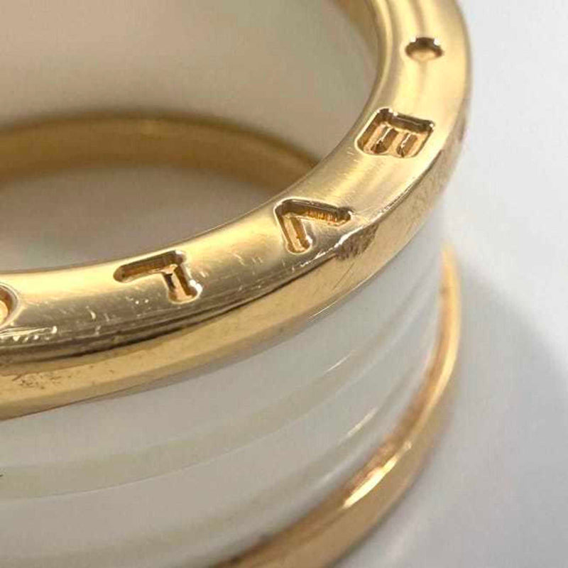 Bvlgari White Yellow Gold Ceramic Gold (18K) Band Ring (Pre-Owned)