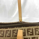 Fendi Beige Brown Canvas Leather Tote Bag (Pre-Owned)