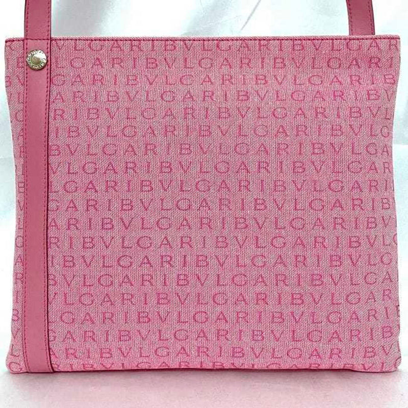 Bvlgari Pink Canvas Leather Shoulder Bag (Pre-Owned)