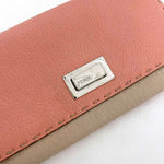 Fendi Beige Pink Leather Long Wallet (Bi-Fold) (Pre-Owned)