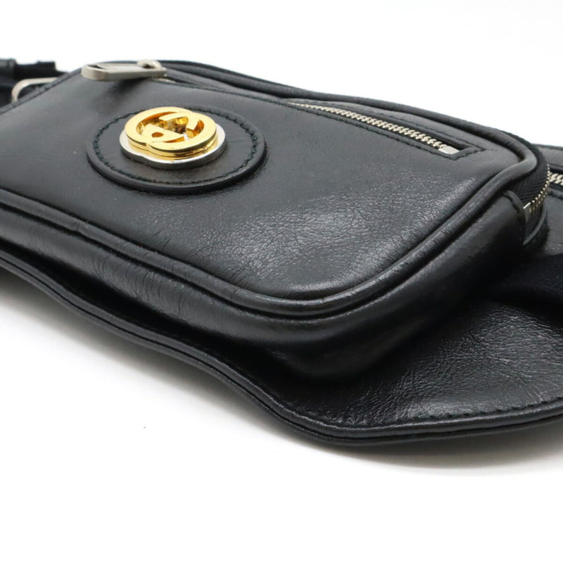 Gucci Black Leather Fanny Pack Sling Bag (Pre-Owned)