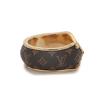 Louis Vuitton Brown Gold Plating Monogram Band Ring (Pre-Owned)