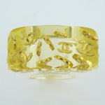 Chanel Clear Gold Gold Plating Plastic Band Ring (Pre-Owned)