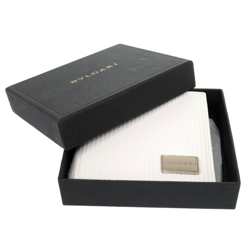 Bvlgari White Leather Wallet (Bi-Fold) (Pre-Owned)